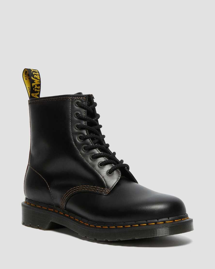 Dr Martens 1460 Abruzzo Leder Stiefeletten Herren Schwarz Braun | SQM-847690