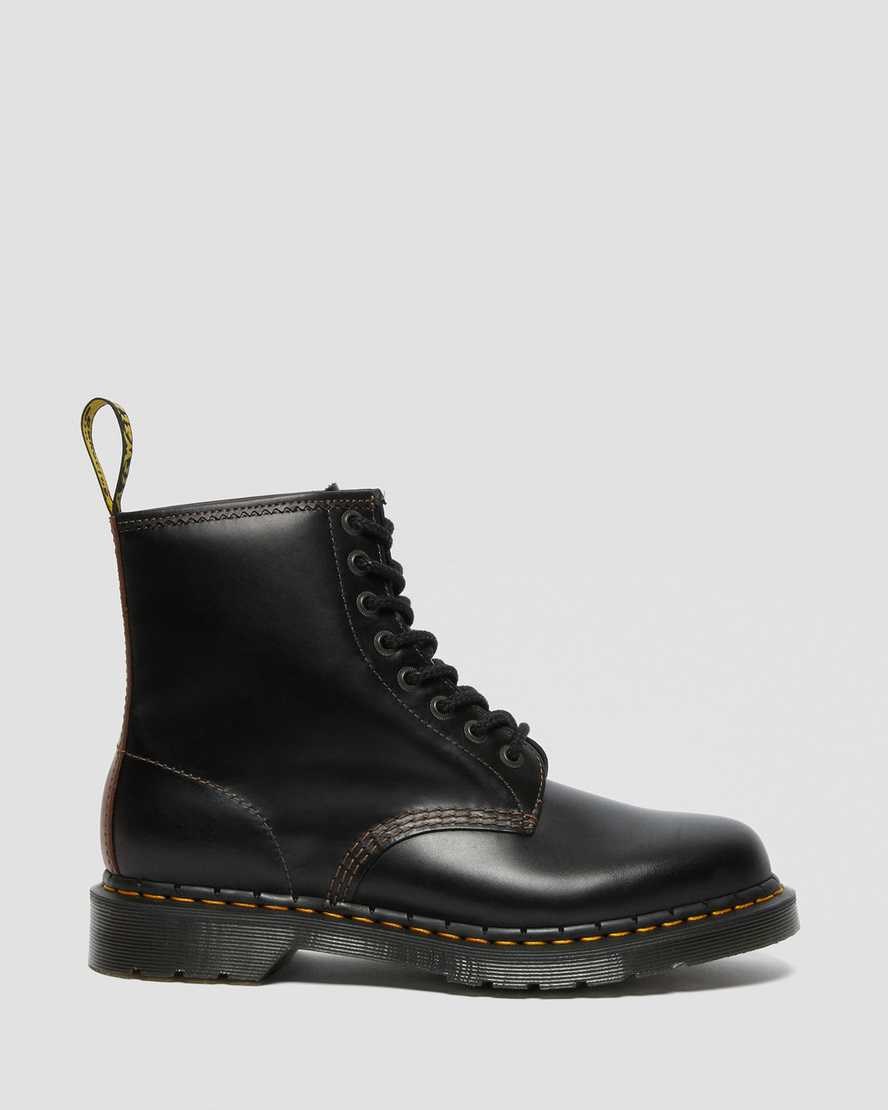 Dr Martens 1460 Abruzzo Leder Stiefeletten Herren Schwarz Braun | SQM-847690