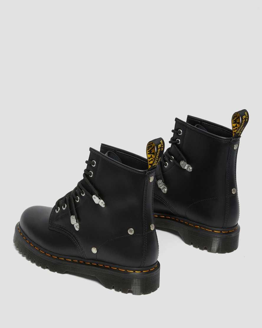 Dr Martens 1460 Bex Stud Leder Schnürstiefel Damen Schwarz | TGU-235097