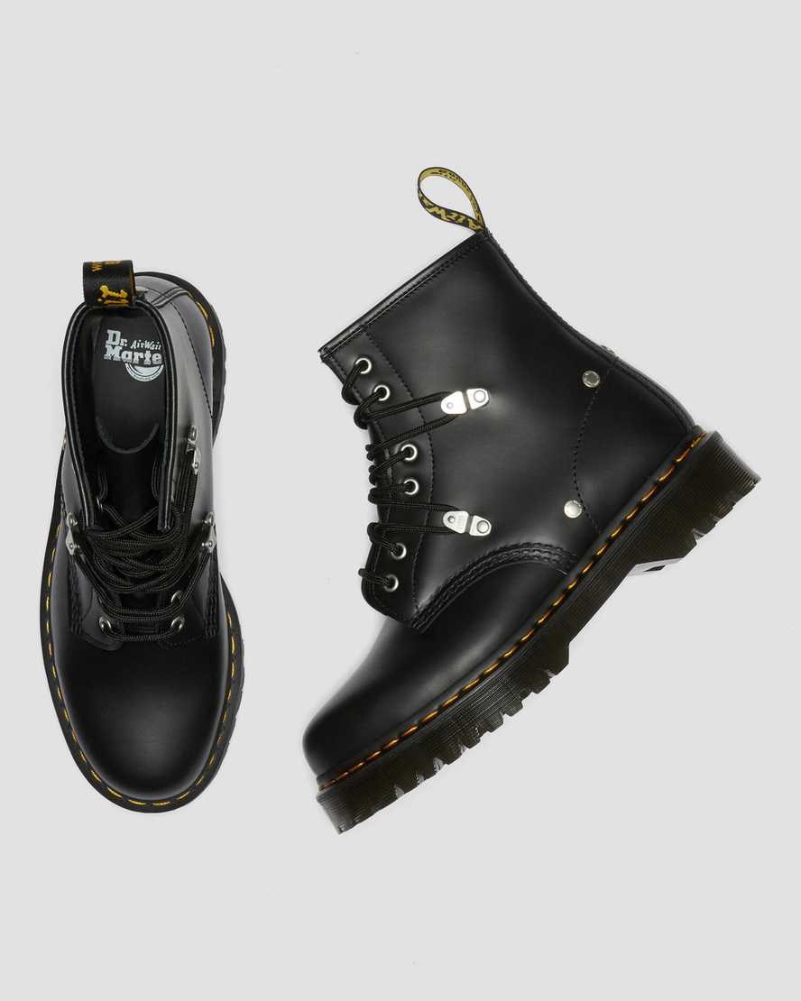 Dr Martens 1460 Bex Stud Leder Schnürstiefel Damen Schwarz | TGU-235097