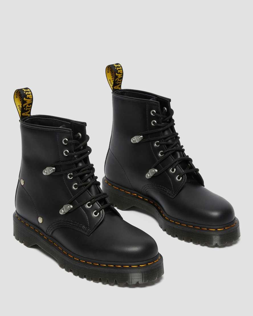 Dr Martens 1460 Bex Stud Leder Schnürstiefel Damen Schwarz | TGU-235097