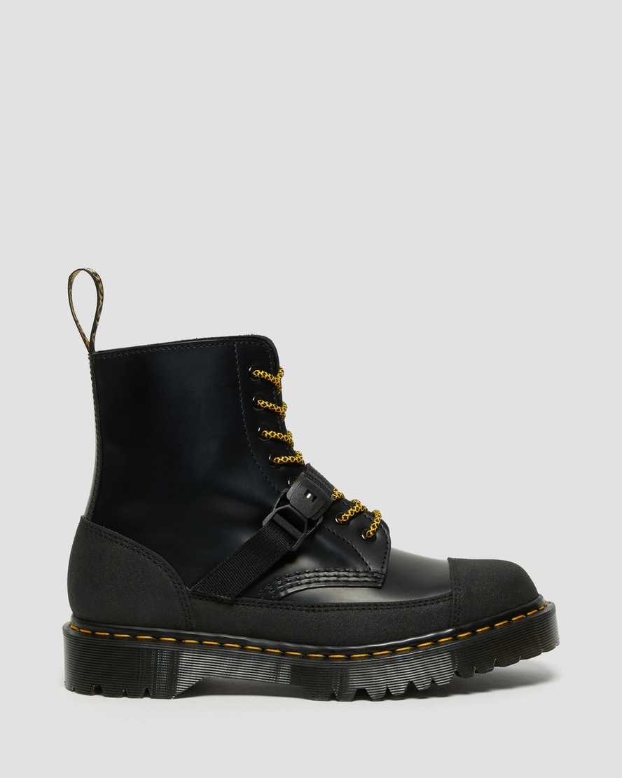 Dr Martens 1460 Bex Tech Made in England Leder Stiefeletten Damen Schwarz | UIS-083962