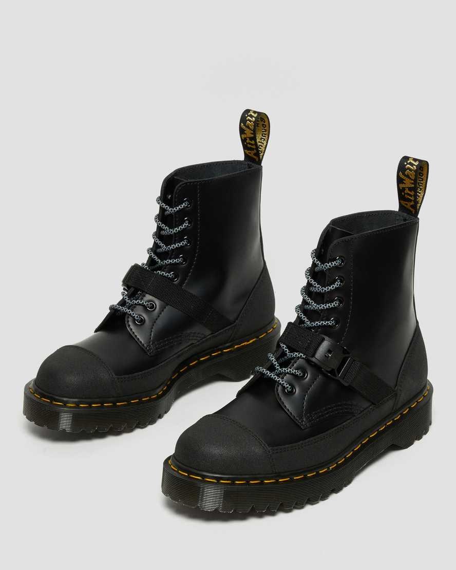 Dr Martens 1460 Bex Tech Made in England Leder Stiefeletten Damen Schwarz | UIS-083962