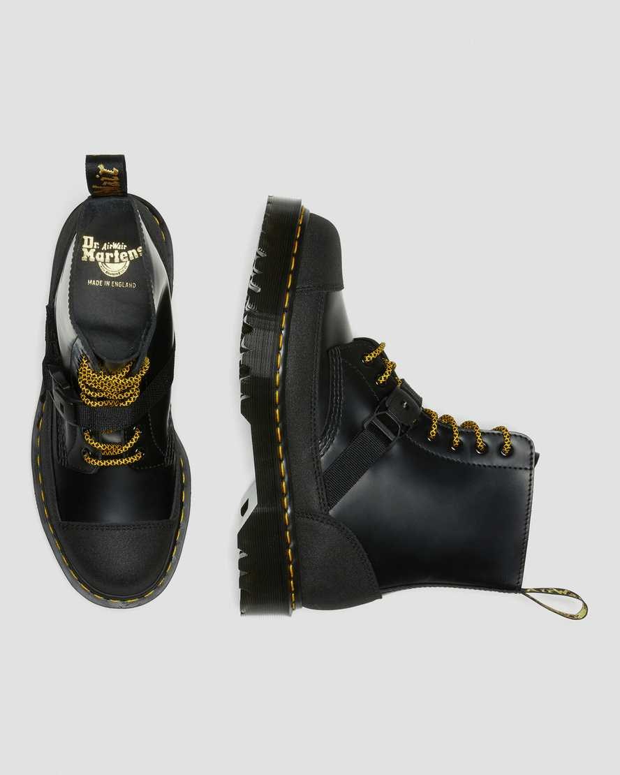 Dr Martens 1460 Bex Tech Made in England Leder Stiefeletten Damen Schwarz | UIS-083962