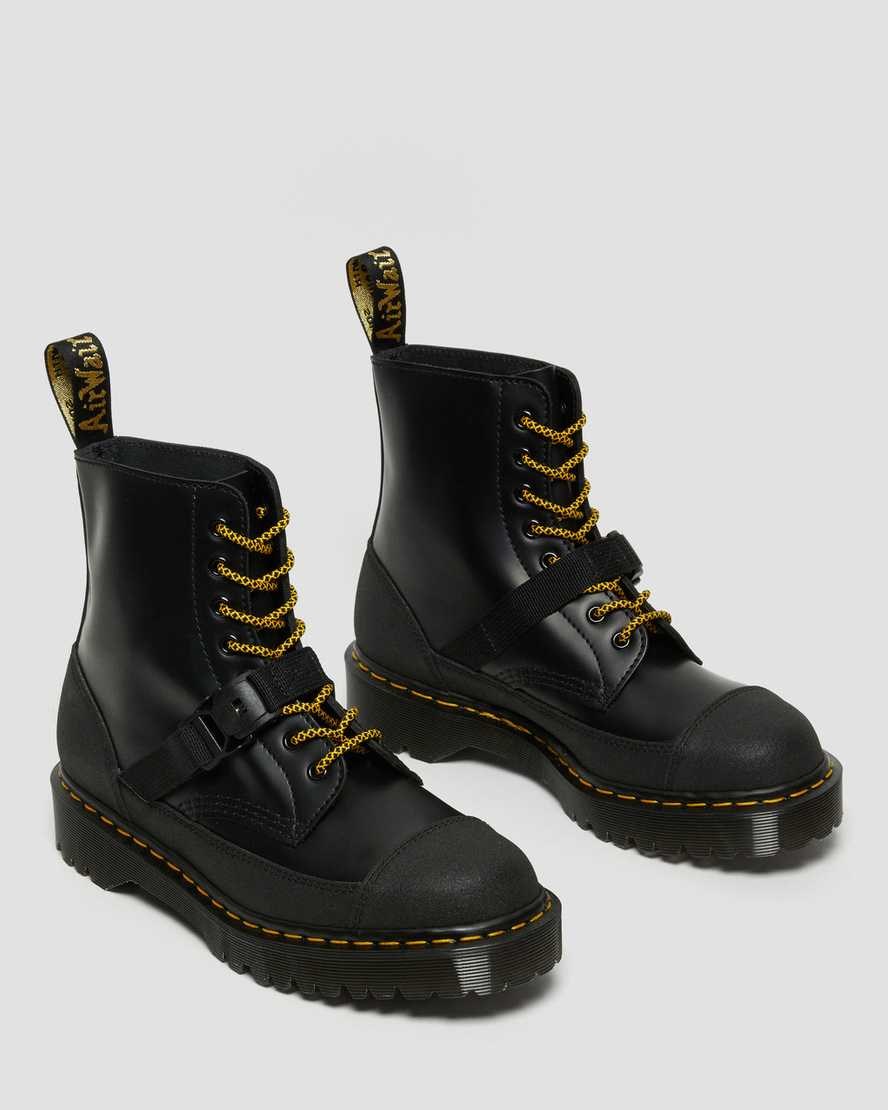 Dr Martens 1460 Bex Tech Made in England Leder Stiefeletten Damen Schwarz | UIS-083962