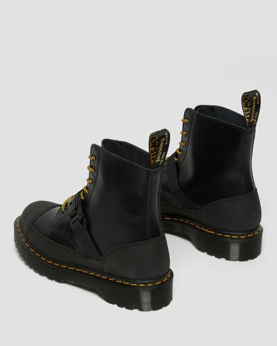 Dr Martens 1460 Bex Tech Made in England Leder Stiefeletten Damen Schwarz | UIS-083962