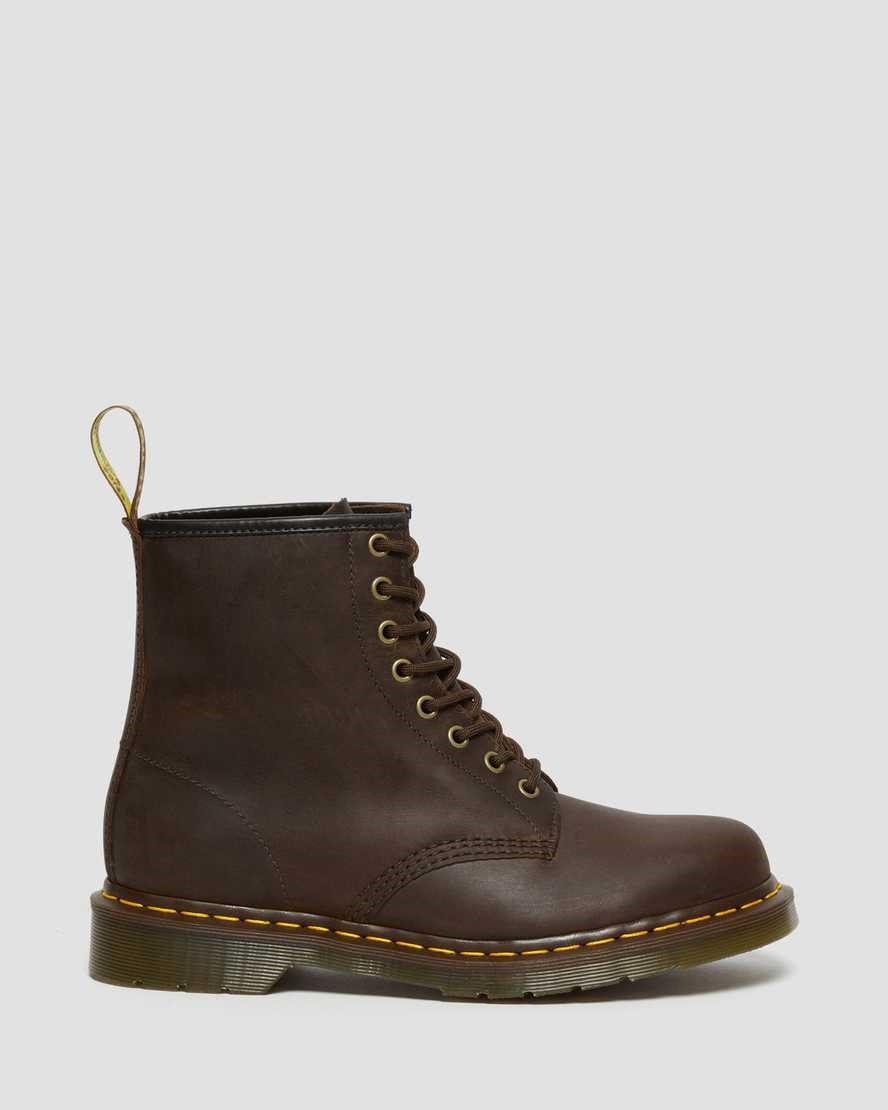 Dr Martens 1460 Crazy Horse Leder Schnürstiefel Damen Braun | JNB-921763