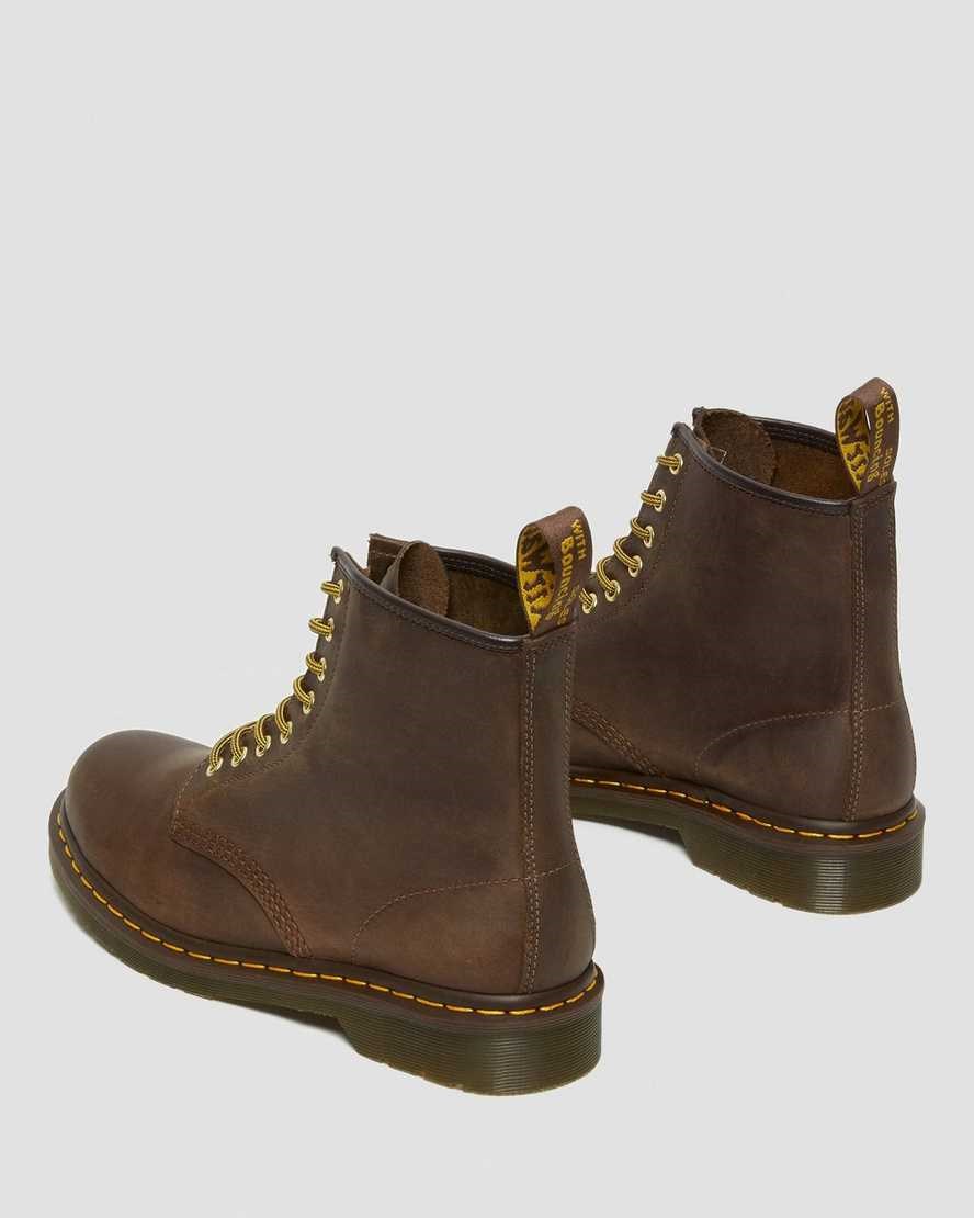 Dr Martens 1460 Crazy Horse Leder Schnürstiefel Damen Braun | KVF-480315