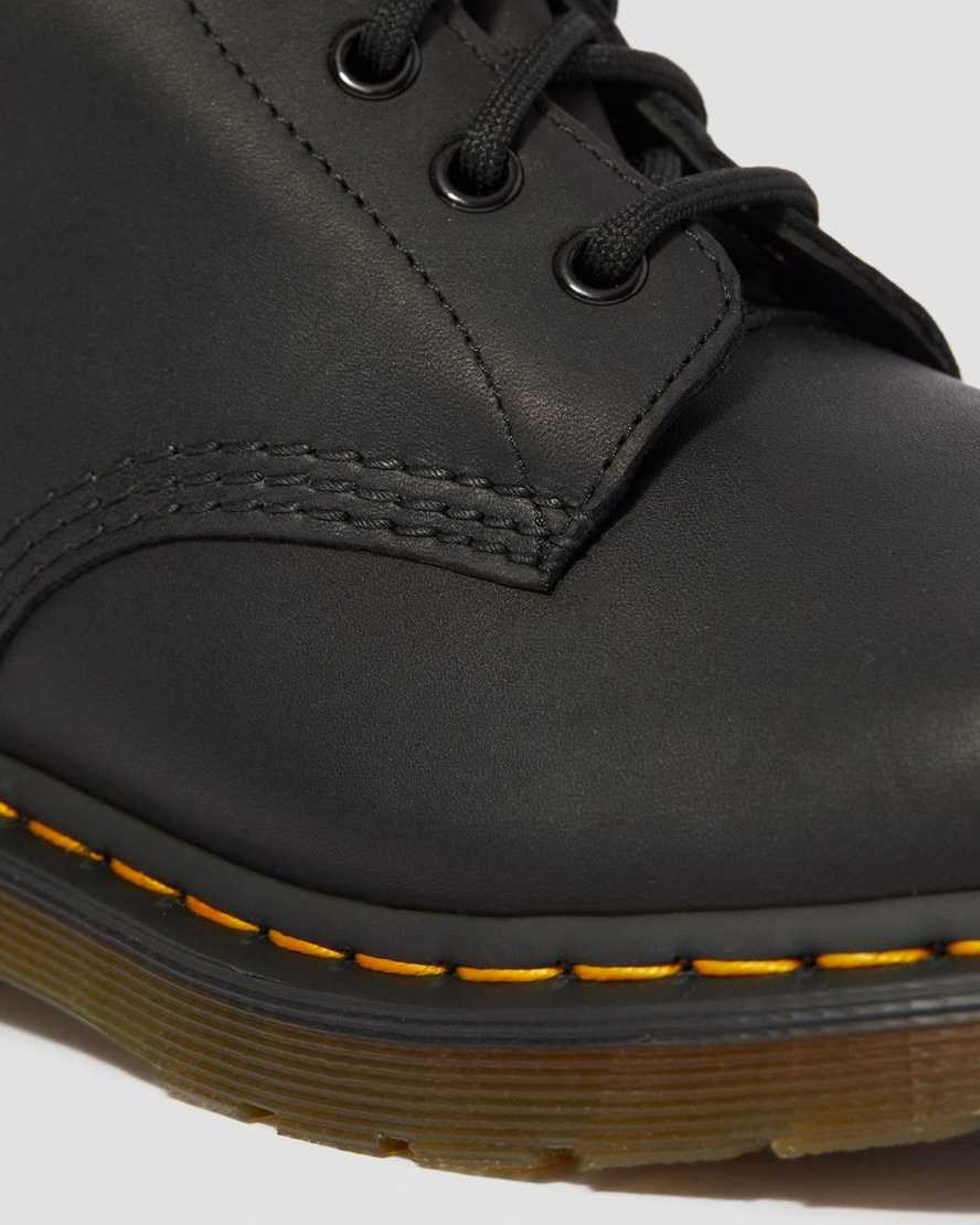 Dr Martens 1460 Greasy Leder Schnürstiefel Damen Schwarz | UEG-169273