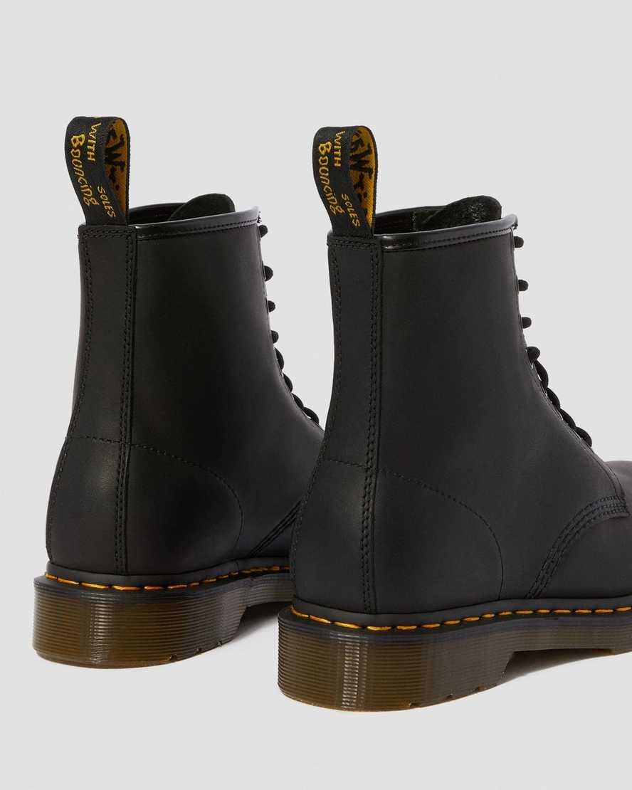 Dr Martens 1460 Greasy Leder Schnürstiefel Damen Schwarz | UEG-169273