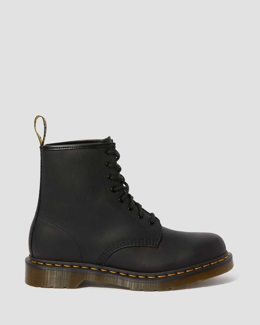 Dr Martens 1460 Greasy Leder Schnürstiefel Damen Schwarz | UEG-169273