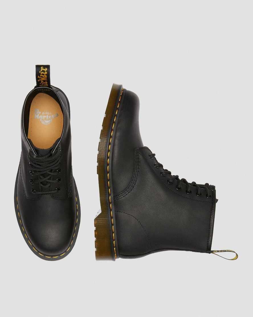 Dr Martens 1460 Greasy Leder Schnürstiefel Damen Schwarz | UEG-169273