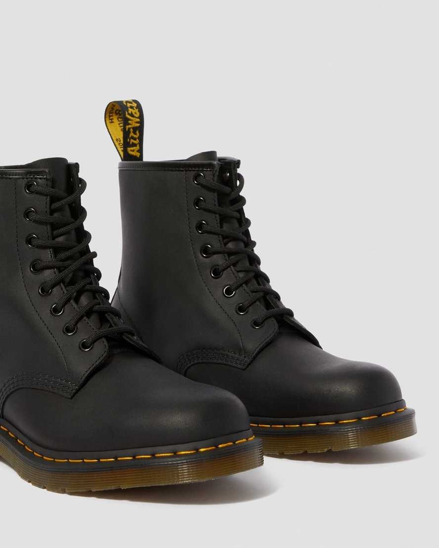 Dr Martens 1460 Greasy Leder Schnürstiefel Damen Schwarz | UEG-169273