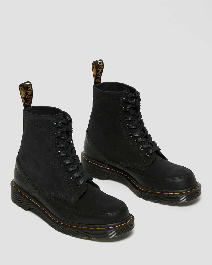 Dr Martens 1460 Guard Made in England Leder Schnürstiefel Damen Schwarz | FSY-023968