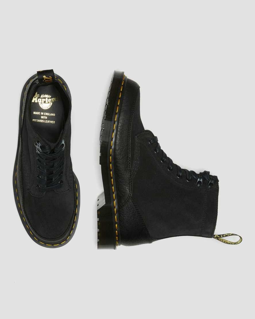 Dr Martens 1460 Guard Made in England Leder Schnürstiefel Damen Schwarz | FSY-023968