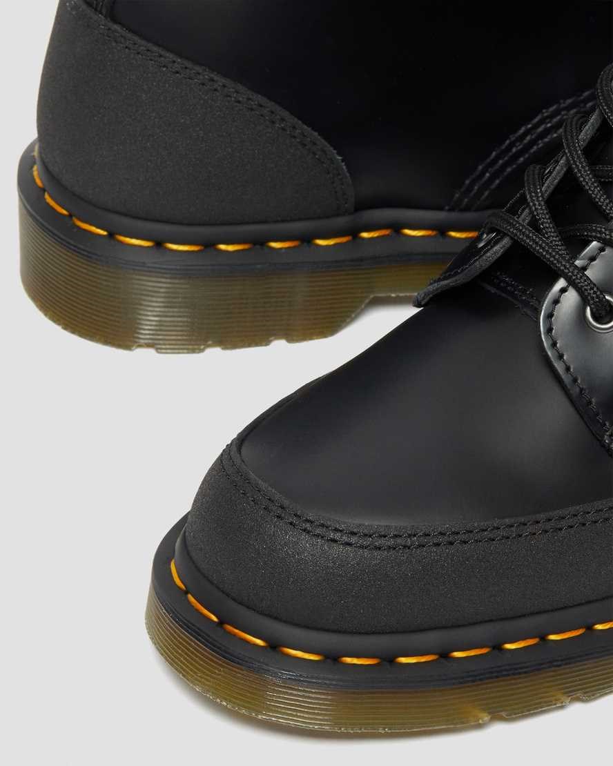 Dr Martens 1460 Guard Panel Leder Schnürstiefel Herren Schwarz | WGT-840372