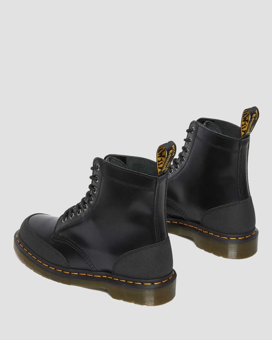 Dr Martens 1460 Guard Panel Leder Schnürstiefel Herren Schwarz | WGT-840372