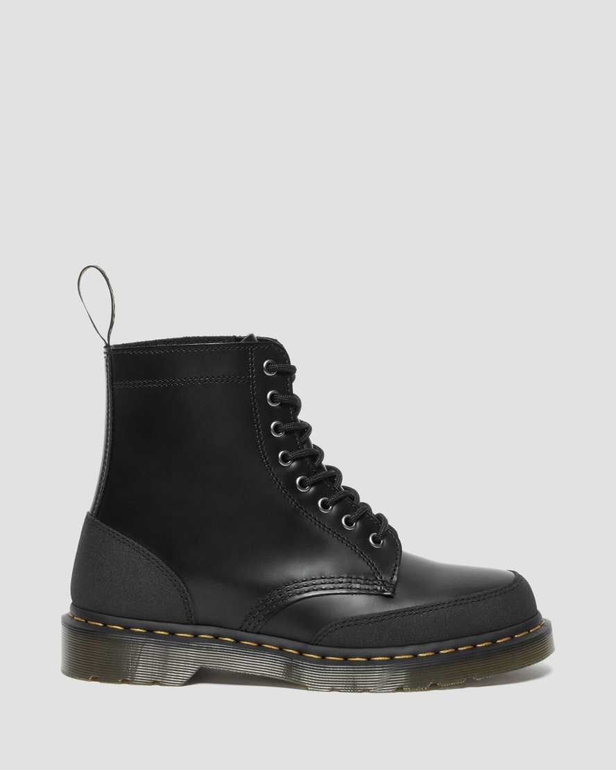 Dr Martens 1460 Guard Panel Leder Schnürstiefel Herren Schwarz | WGT-840372