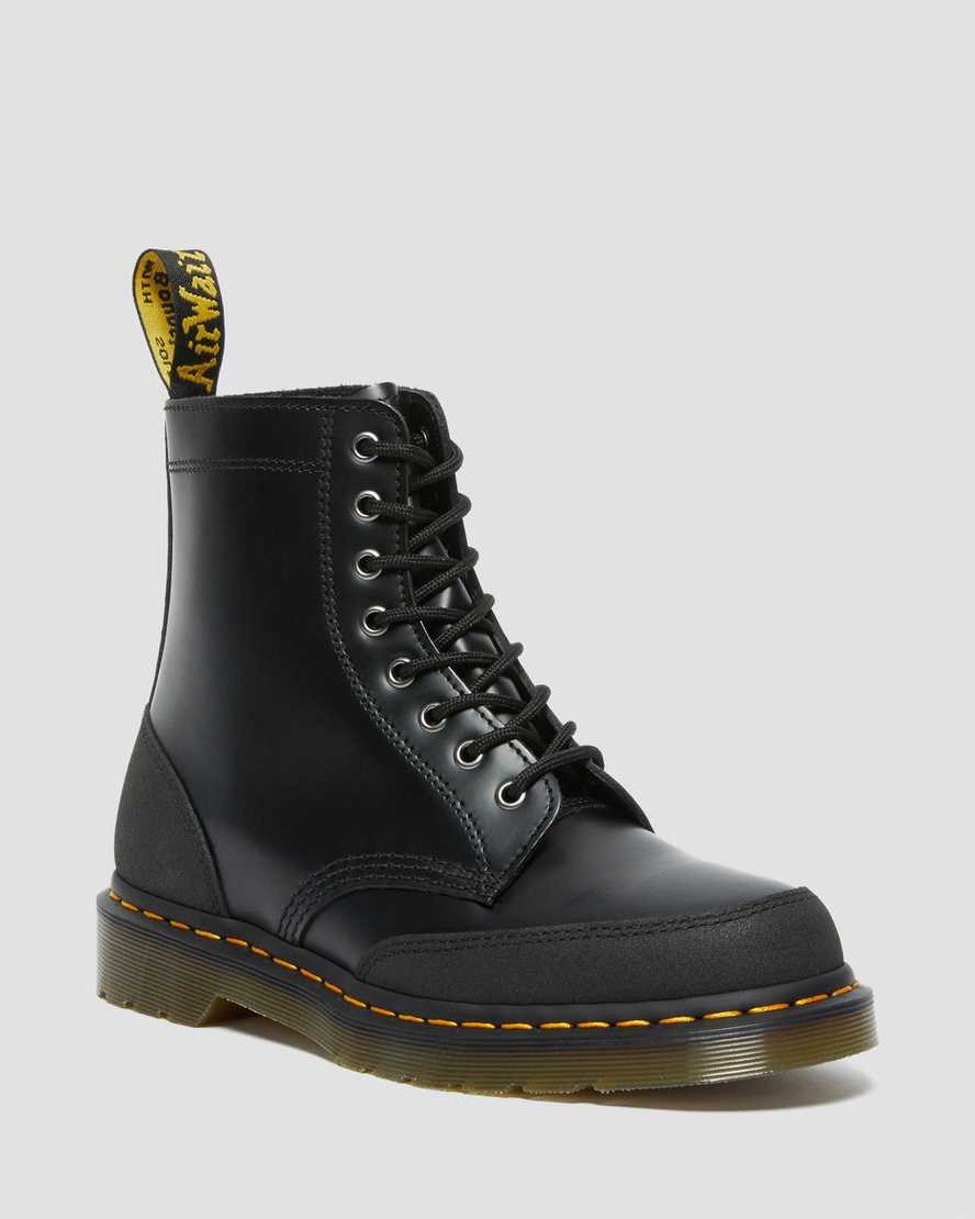 Dr Martens 1460 Guard Panel Leder Stiefeletten Herren Schwarz | KTN-062574