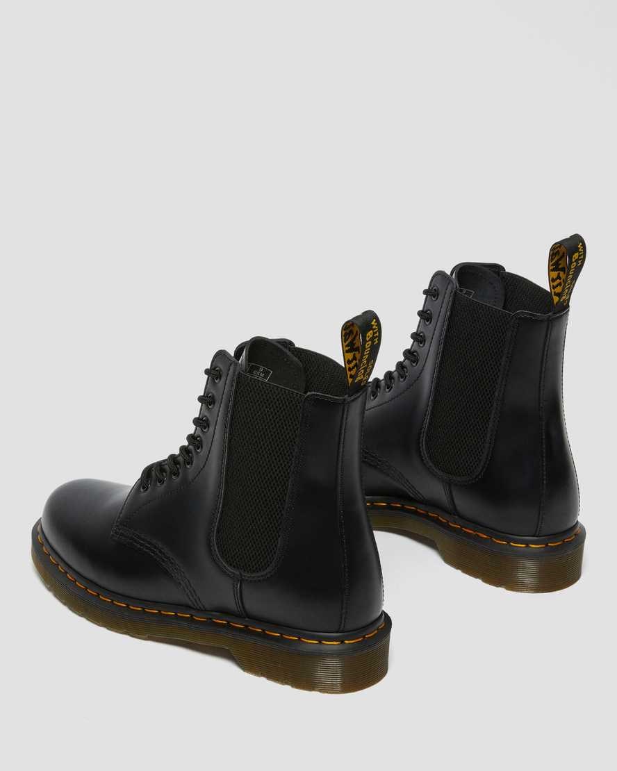 Dr Martens 1460 Harper Smooth Leder Schnürstiefel Damen Schwarz | AUF-032894