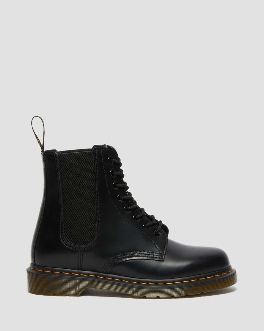 Dr Martens 1460 Harper Smooth Leder Schnürstiefel Damen Schwarz | AUF-032894