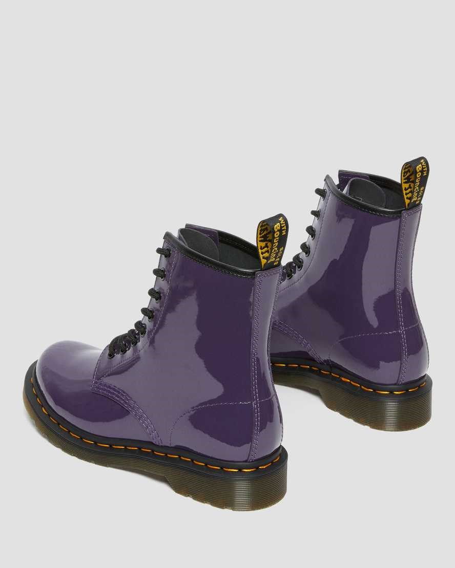 Dr Martens 1460 Lack Leder Schnürstiefel Damen Blackcurrant | LSQ-456097