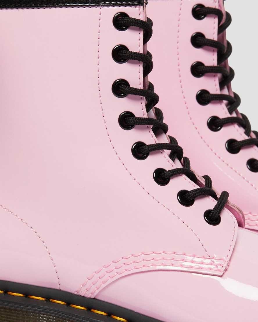 Dr Martens 1460 Lack Leder Schnürstiefel Damen Rosa | XOY-236179