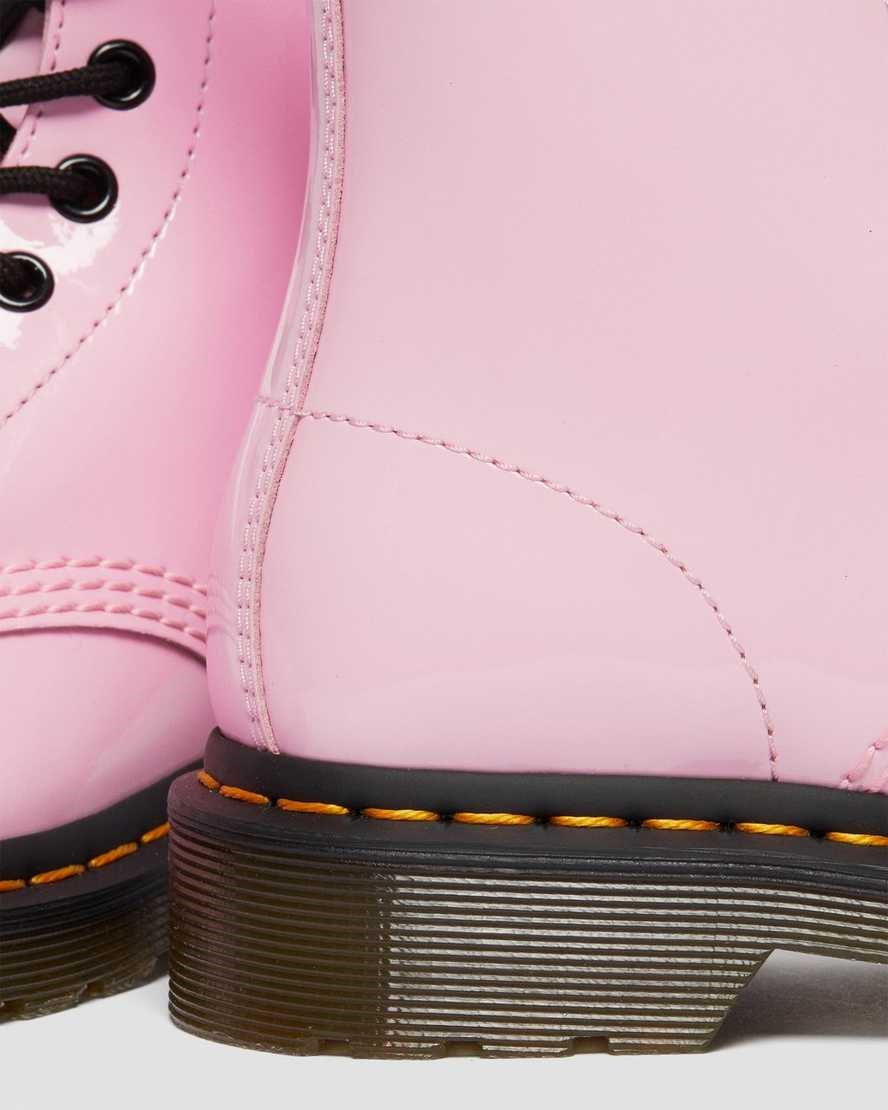 Dr Martens 1460 Lack Leder Schnürstiefel Damen Rosa | XOY-236179