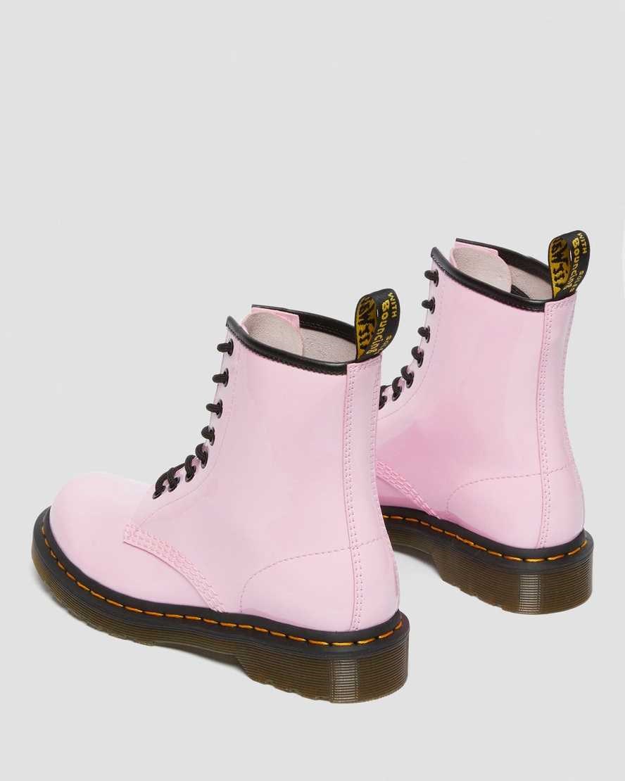 Dr Martens 1460 Lack Leder Schnürstiefel Damen Rosa | XOY-236179