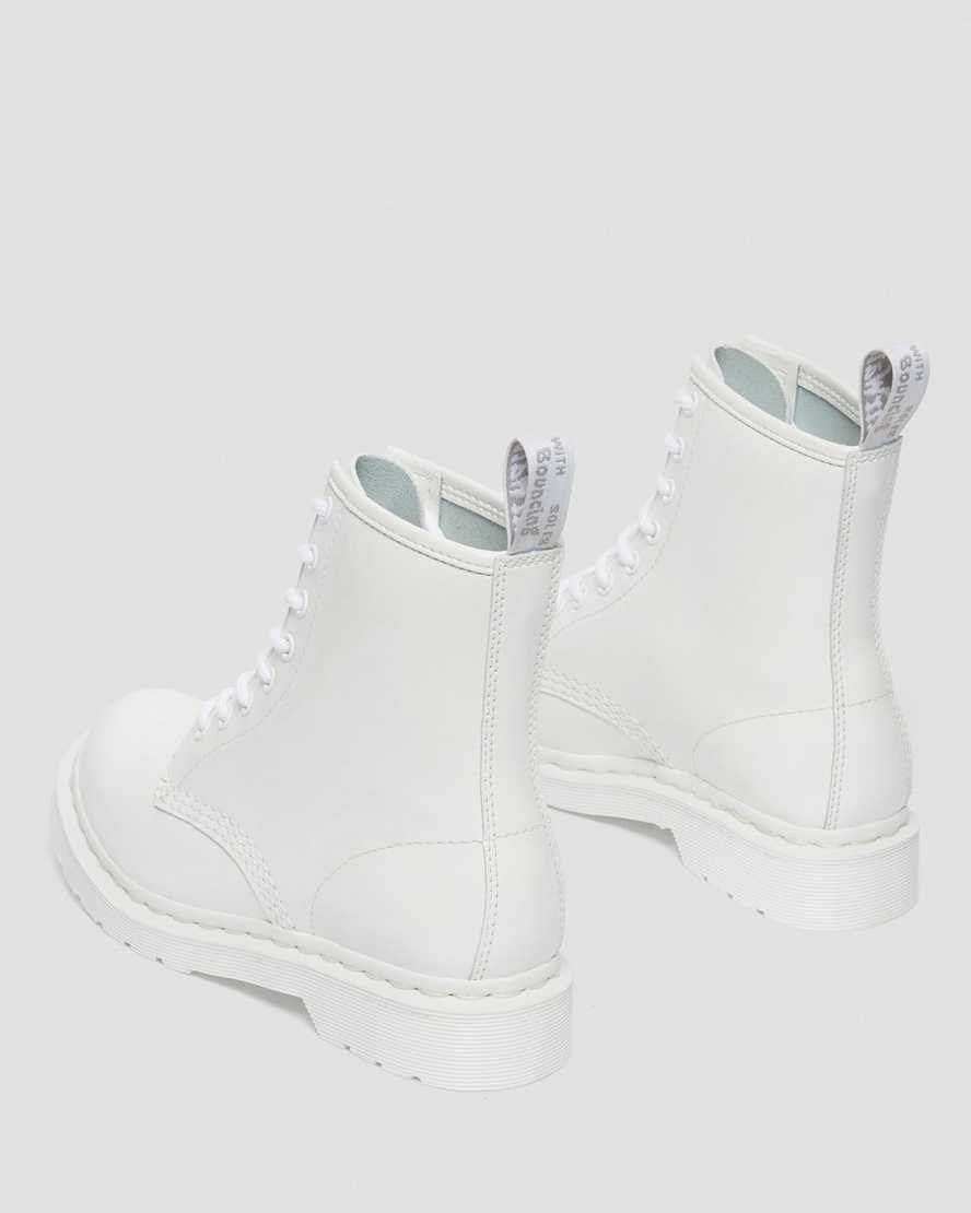 Dr Martens 1460 Mono Lack Leder Stiefeletten Damen Weiß | EYX-016487