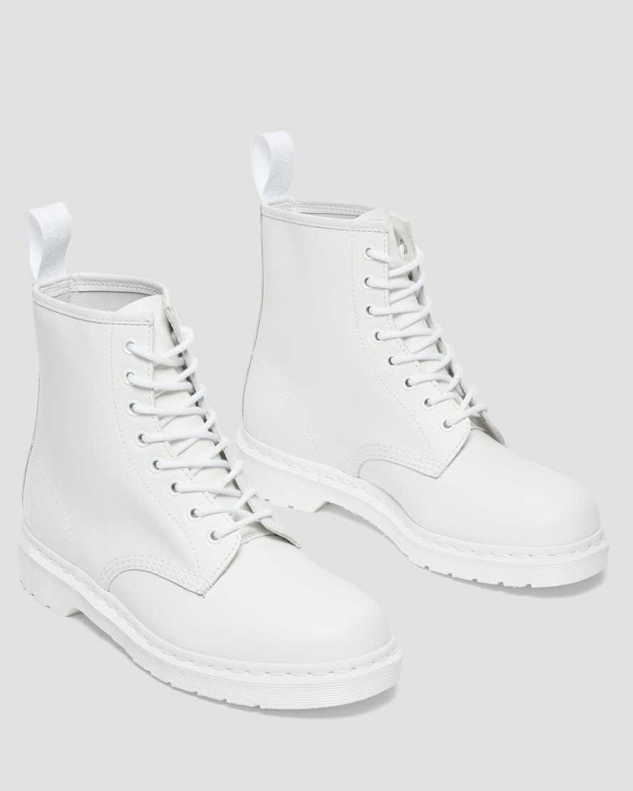 Dr Martens 1460 Mono Smooth Leder Schnürstiefel Damen Weiß | JWD-182490