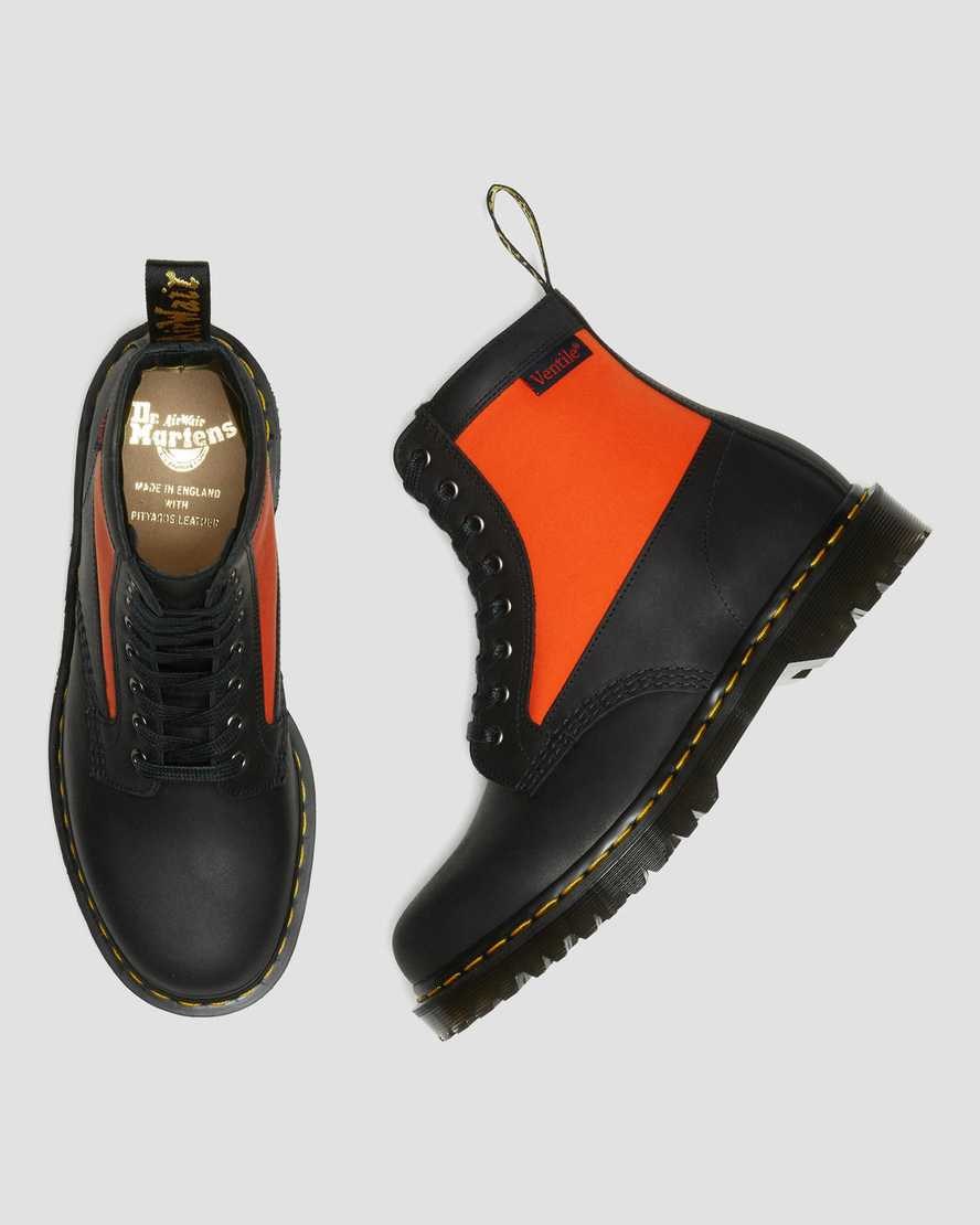 Dr Martens 1460 Panel Made in England Leder Stiefeletten Herren Schwarz | BPH-405861