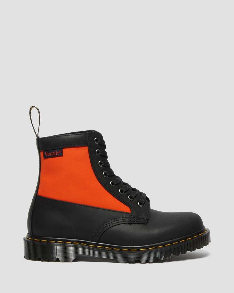 Dr Martens 1460 Panel Made in England Leder Schnürstiefel Damen Schwarz | FDT-576813