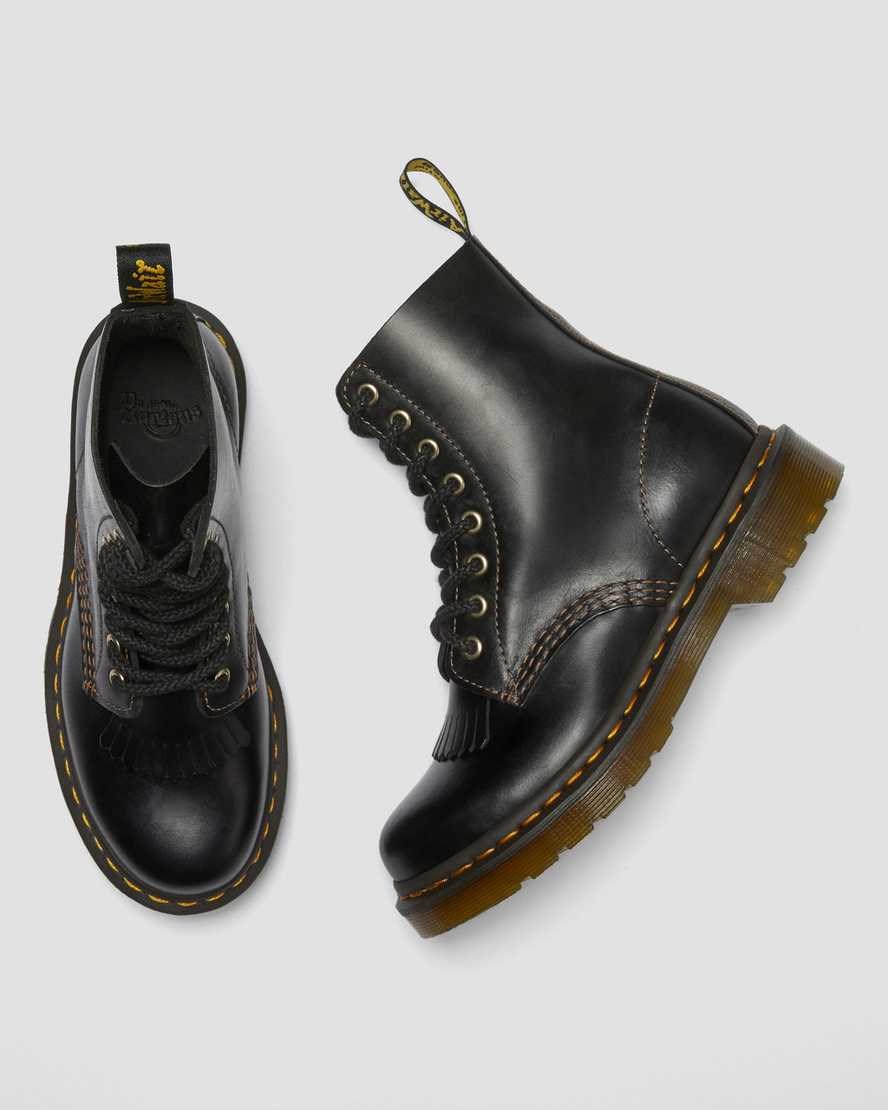 Dr Martens 1460 Pascal Abruzzo Leder Schnürstiefel Damen Schwarz | OKH-460125