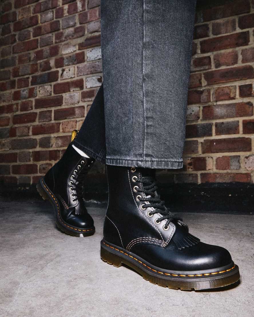 Dr Martens 1460 Pascal Abruzzo Leder Schnürstiefel Damen Schwarz | OKH-460125