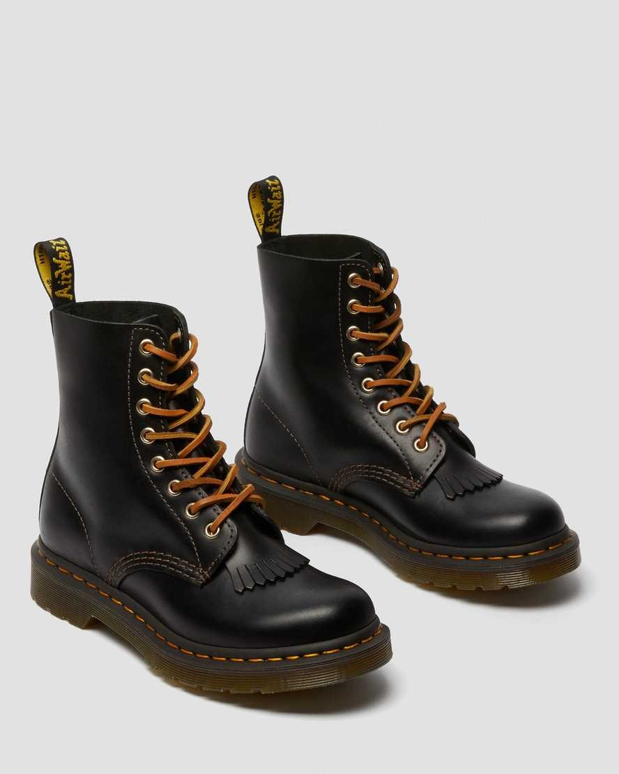 Dr Martens 1460 Pascal Abruzzo Leder Schnürstiefel Damen Schwarz | OKH-460125