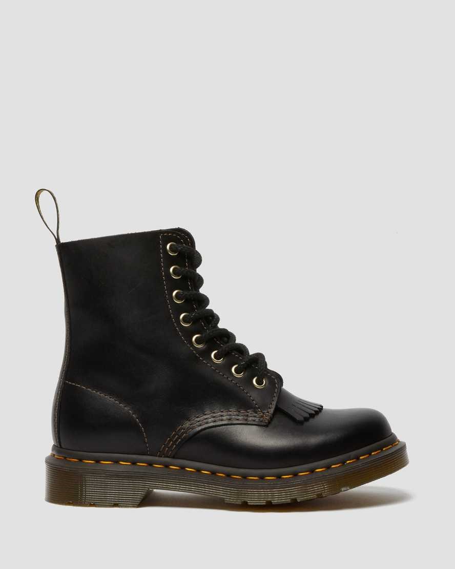 Dr Martens 1460 Pascal Abruzzo Leder Schnürstiefel Damen Schwarz | OKH-460125