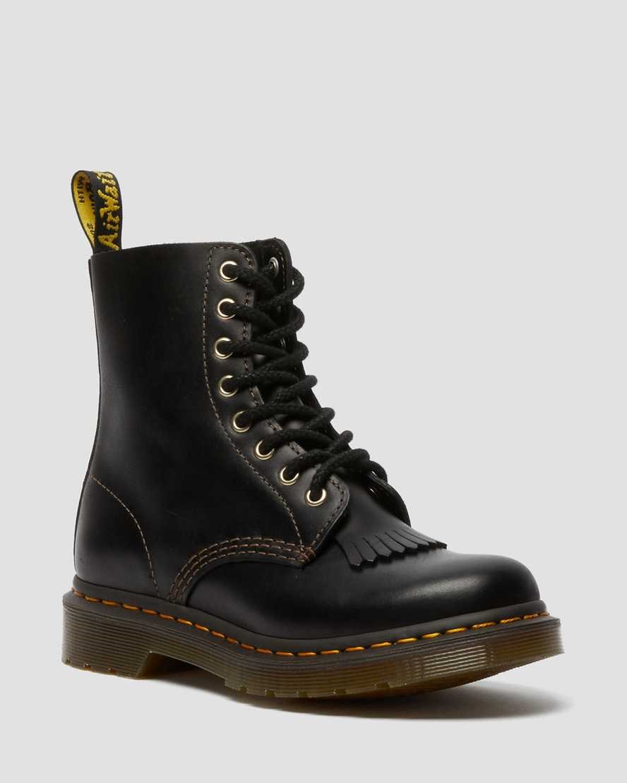 Dr Martens 1460 Pascal Abruzzo Leder Schnürstiefel Damen Schwarz | OKH-460125