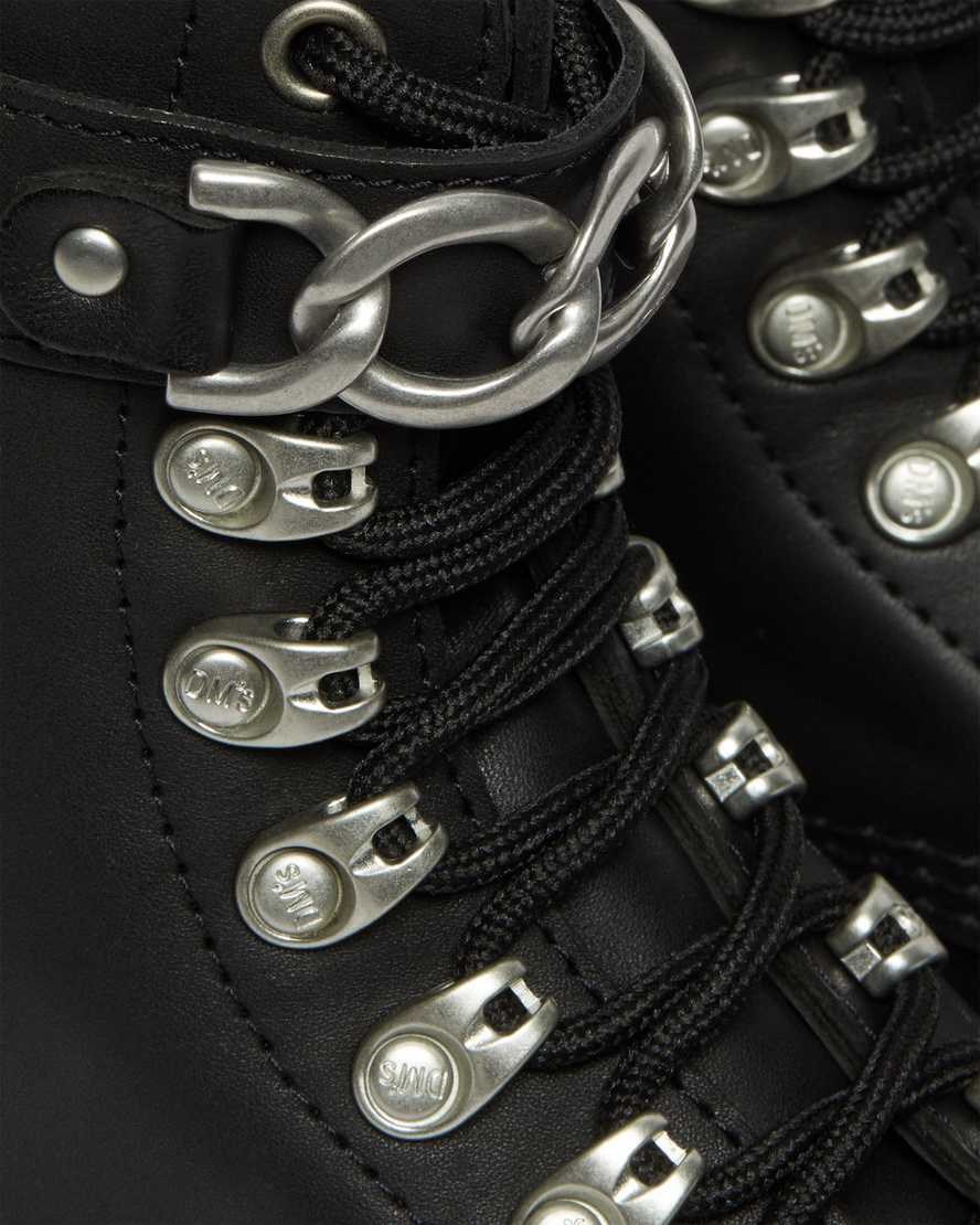 Dr Martens 1460 Pascal Chain Leder Schnürstiefel Damen Schwarz | LBY-071943