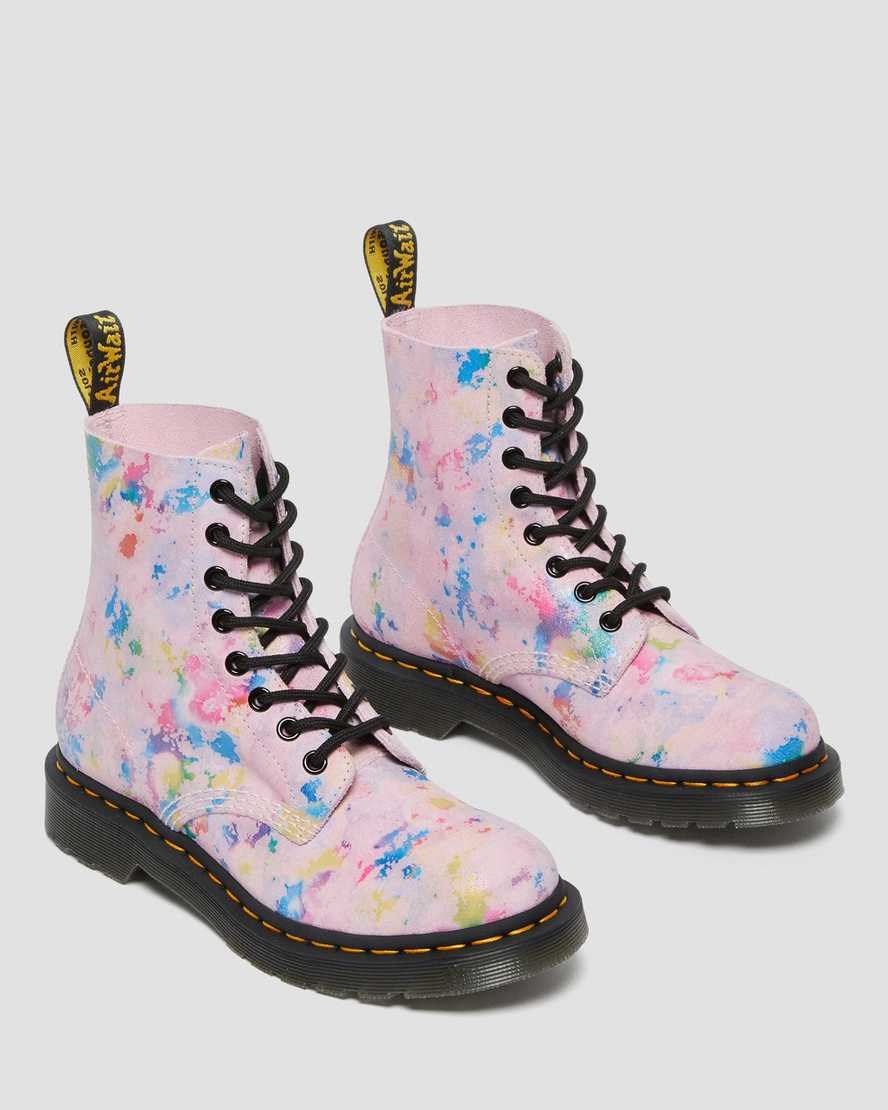 Dr Martens 1460 Pascal Confetti Wildleder Schnürstiefel Damen Rosa | FJV-210573