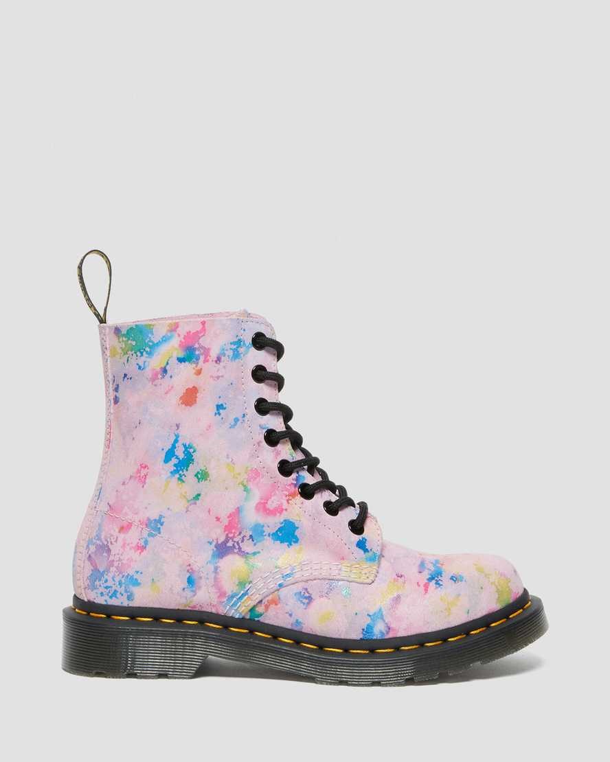 Dr Martens 1460 Pascal Confetti Wildleder Schnürstiefel Damen Rosa | FJV-210573