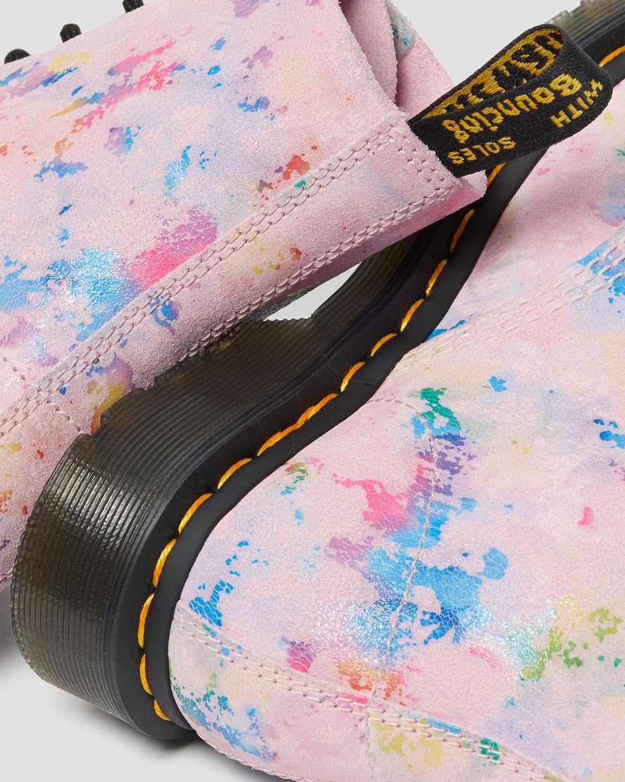 Dr Martens 1460 Pascal Confetti Wildleder Schnürstiefel Damen Rosa | FJV-210573