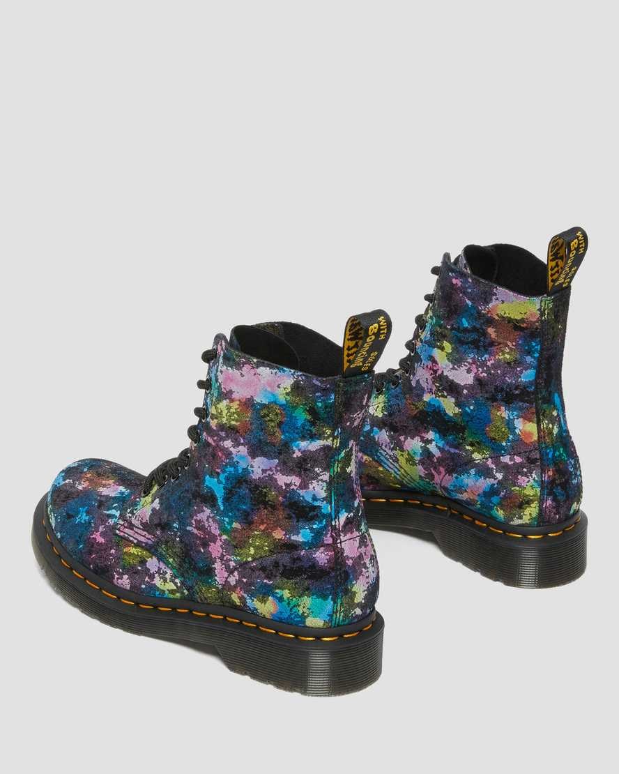 Dr Martens 1460 Pascal Confetti Wildleder Schnürstiefel Damen Schwarz | PQA-592130