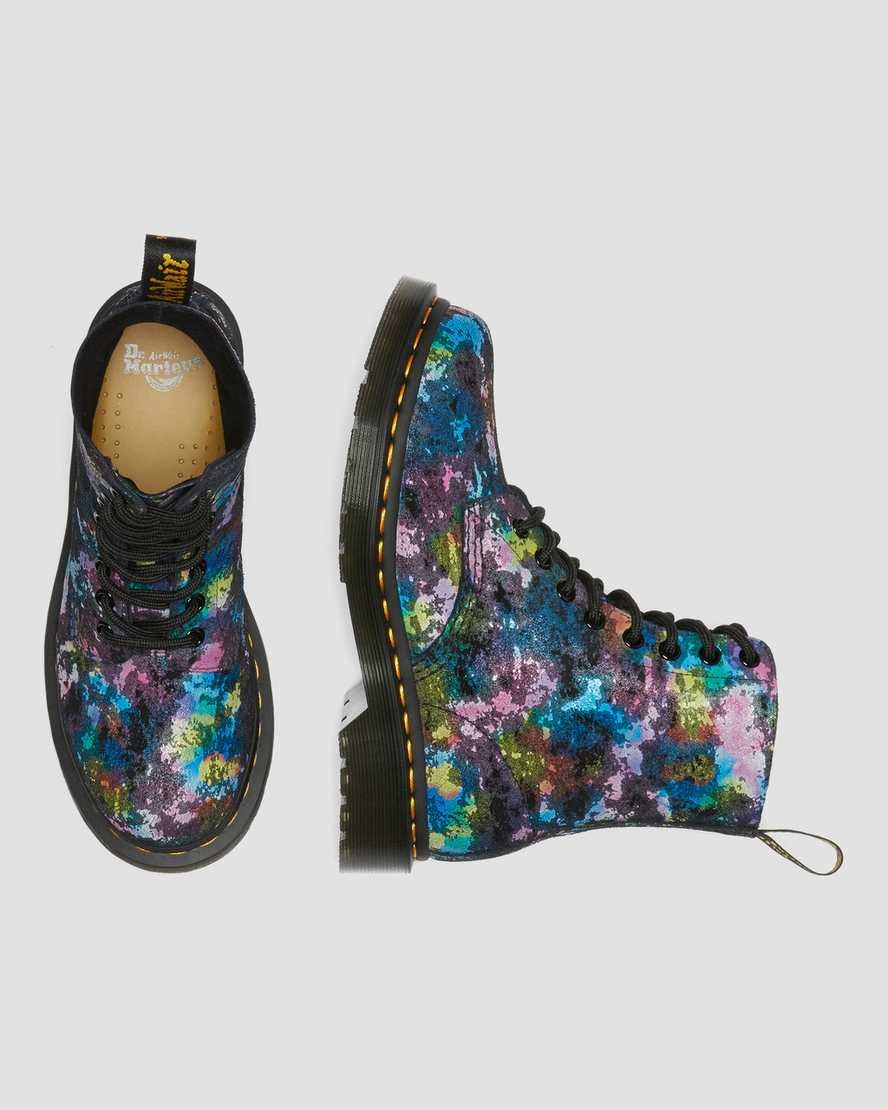 Dr Martens 1460 Pascal Confetti Wildleder Schnürstiefel Damen Schwarz | PQA-592130