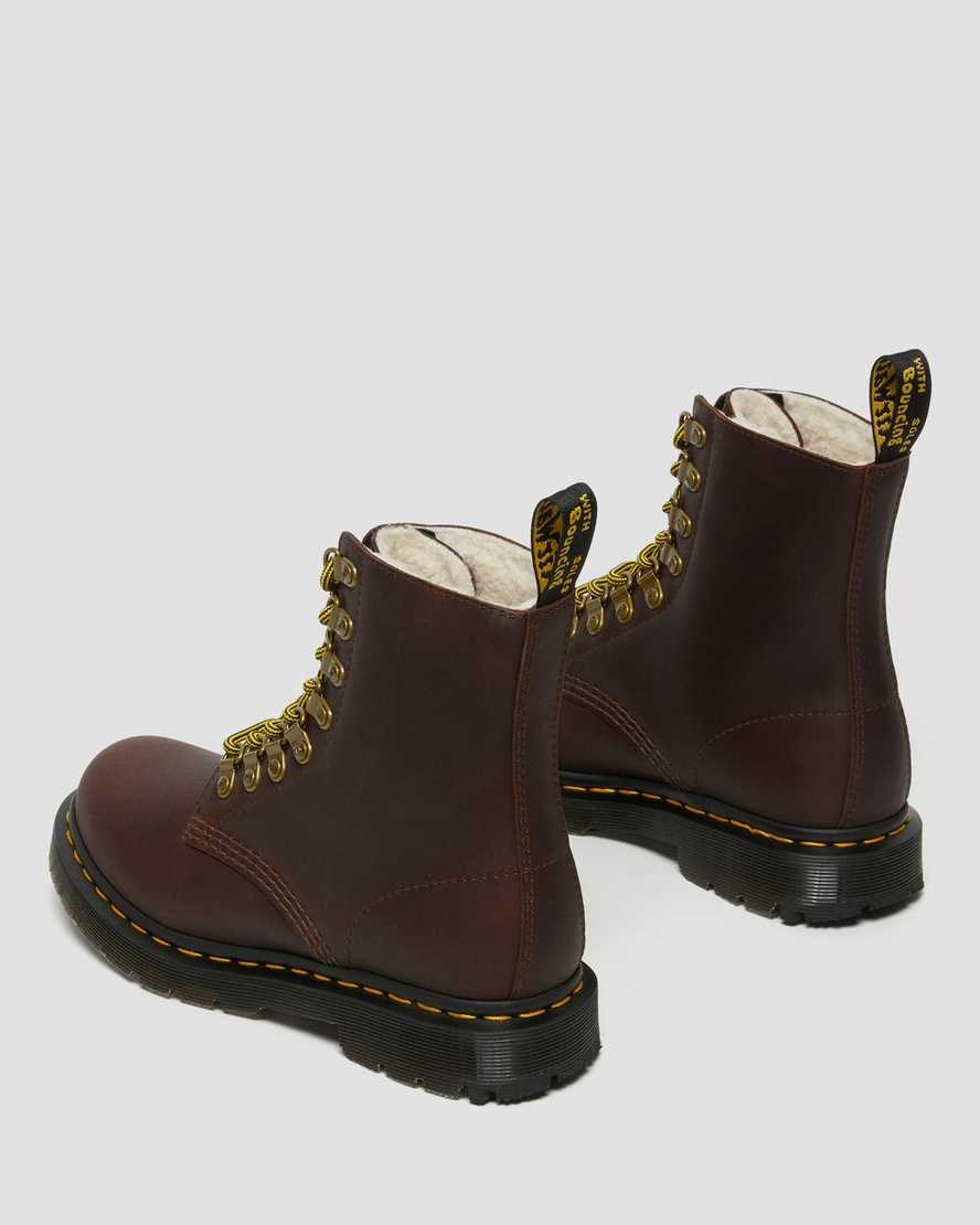 Dr Martens 1460 Pascal DM's Wintergrip Leder Schnürstiefel Damen Braun | WJP-726913