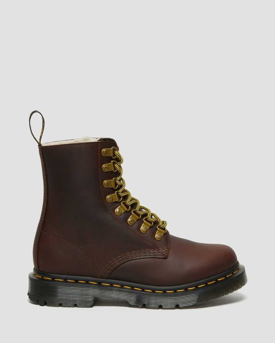 Dr Martens 1460 Pascal DM's Wintergrip Leder Schnürstiefel Damen Braun | WJP-726913