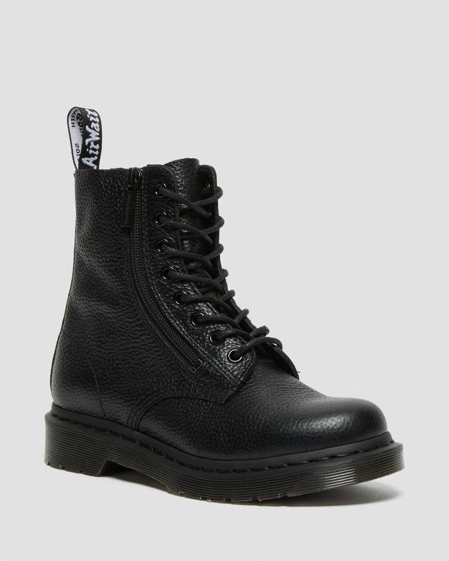 Dr Martens 1460 Pascal Leder Zip Up Stiefel Damen Schwarz | NDR-716208