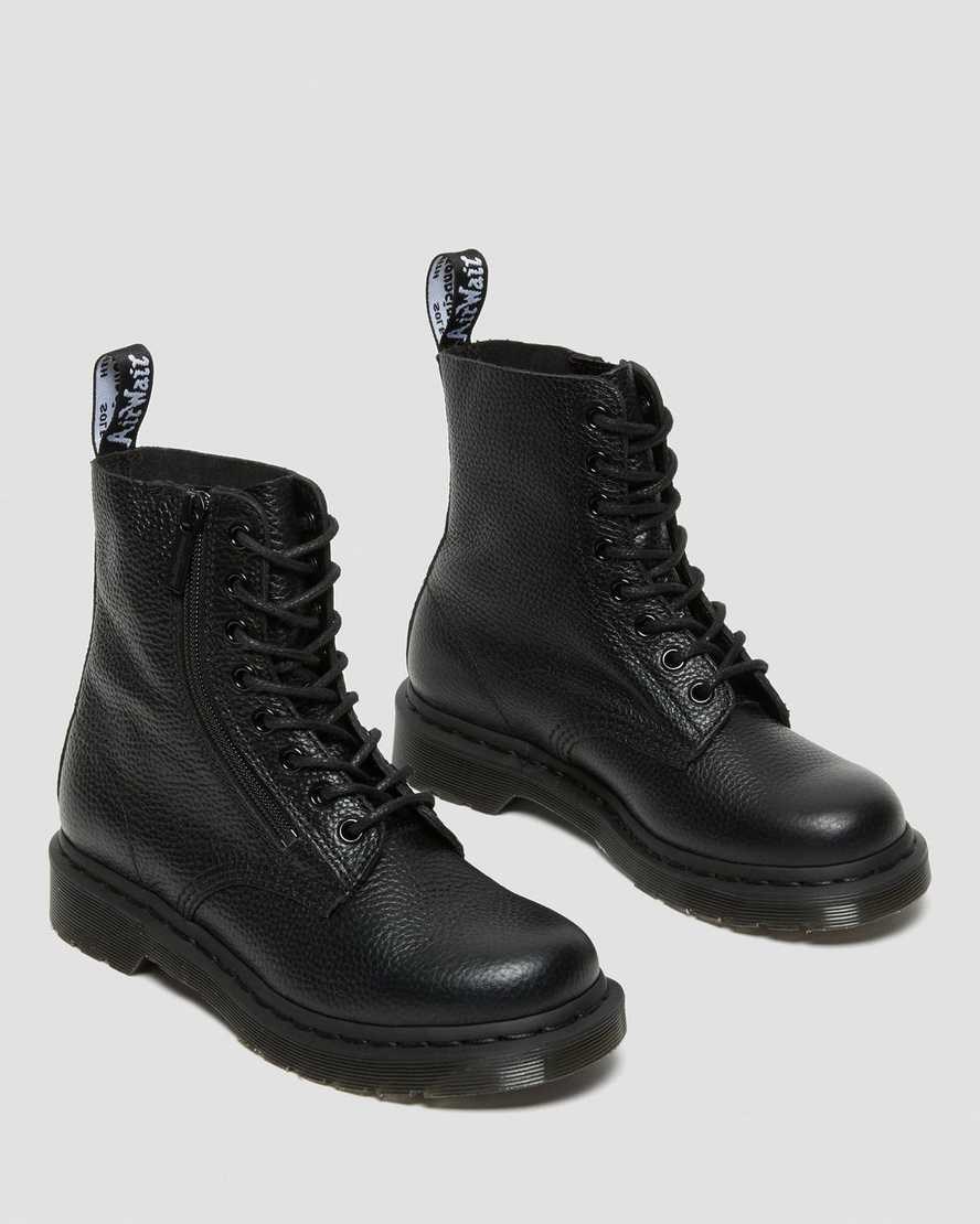 Dr Martens 1460 Pascal Leder Zip Up Stiefel Damen Schwarz | NDR-716208