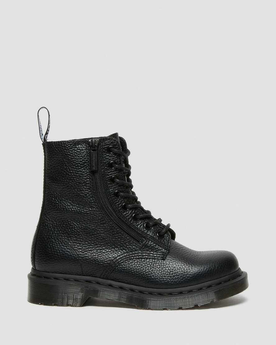 Dr Martens 1460 Pascal Leder Zip Up Stiefel Damen Schwarz | NDR-716208