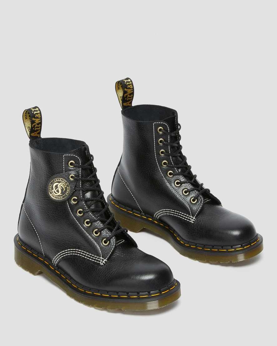 Dr Martens 1460 Pascal Made in England Klassische Leder Schnürstiefel Herren Schwarz | UKT-483026